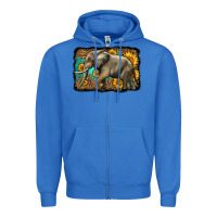 True Royal western sunflowers elephant Zipper Hoodie - LillyAllenDesigns