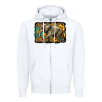 White western sunflowers elephant Zipper Hoodie - LillyAllenDesigns
