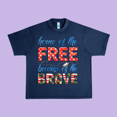 Home Of The Free Because Of The Brave Urban Heavy Tee Designed By Hra Design Shop