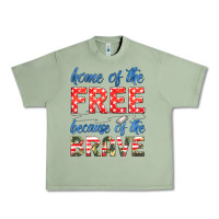 Oil Green home of the free because of the brave Urban Heavy Tee - HRA Design Shop