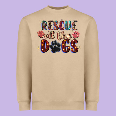 Rescue All The Dogs Heavyweight Sweatshirt Designed By Zillion Design Studio