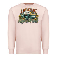 Pale Pink i got a heart like a truck western sunflower Premium Sweatshirt - NancyCooperArtShop