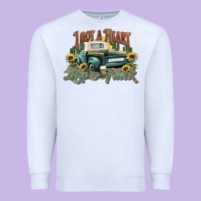 I Got A Heart Like A Truck Western Sunflower Premium Sweatshirt Designed By Nancycooperartshop