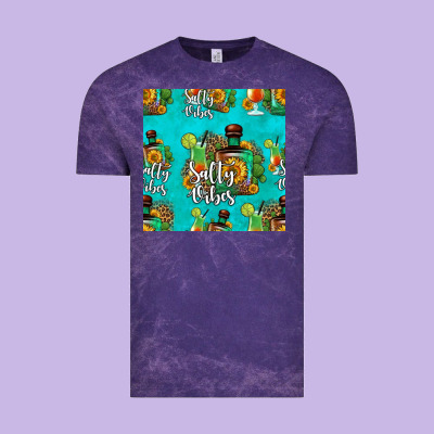 Salty Vibes Seamless Pattern Vintage Tee Designed By Hra Design Shop