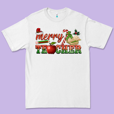 Merry Teacher Premium Tee Designed By Barkaloodesign