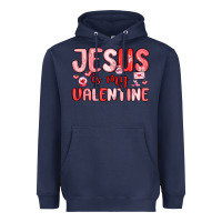 Navy jesus is my valentine Heavyweight Hoodie - MaliasSmallBusiness