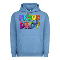 Pigment Pebble Blue Proud Dad Urban Hoodie - NancyCooperArtShop