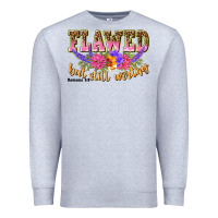 Heather Grey flawed but still worthy romans 5 8 Premium Sweatshirt - NancyCooperArtShop