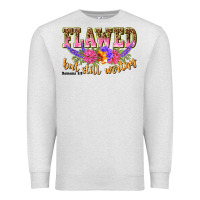 Oatmeal Heather flawed but still worthy romans 5 8 Premium Sweatshirt - NancyCooperArtShop