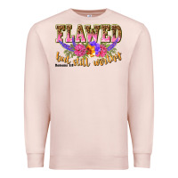 Pale Pink flawed but still worthy romans 5 8 Premium Sweatshirt - NancyCooperArtShop