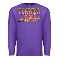 Purple flawed but still worthy romans 5 8 Premium Sweatshirt - NancyCooperArtShop