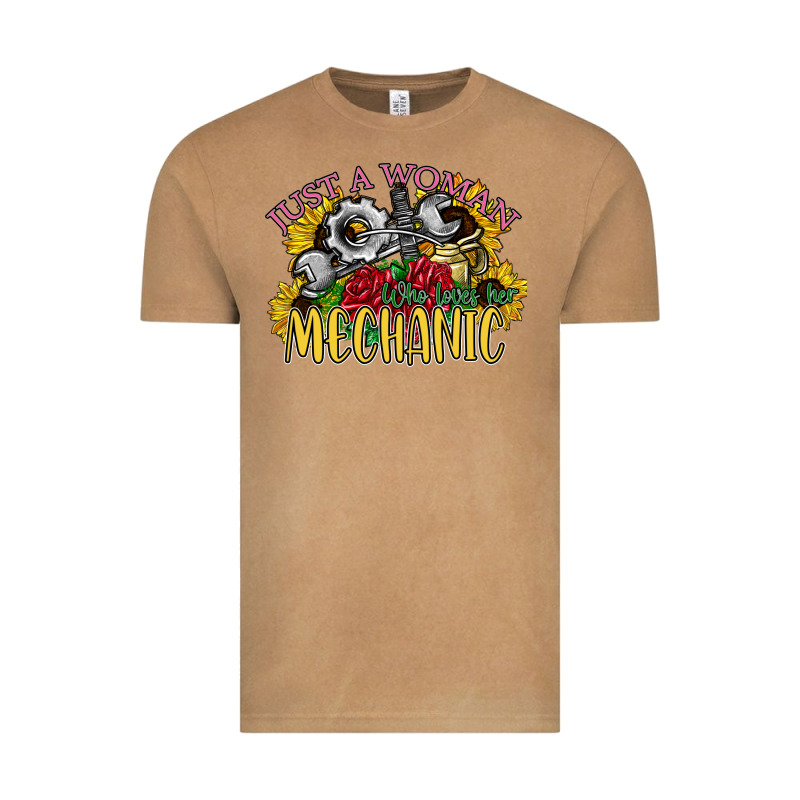 Just A Woman Who Loves Her Mechanic Vintage Tee by SublimationCraftShop | Teevron