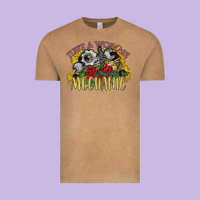 Just A Woman Who Loves Her Mechanic Vintage Tee Designed By Sublimationcraftshop