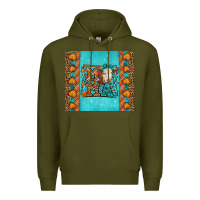 Army Green Western Fall Cow Mama Premium Hoodie - LillyAllenDesigns