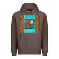 Coffee Western Fall Cow Mama Premium Hoodie - LillyAllenDesigns