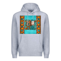 Heather Grey Western Fall Cow Mama Premium Hoodie - LillyAllenDesigns