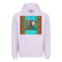 Lilac Western Fall Cow Mama Premium Hoodie - LillyAllenDesigns