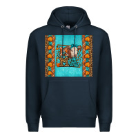 Navy Western Fall Cow Mama Premium Hoodie - LillyAllenDesigns