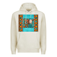 Oatmeal Heather Western Fall Cow Mama Premium Hoodie - LillyAllenDesigns