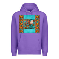 Purple Western Fall Cow Mama Premium Hoodie - LillyAllenDesigns