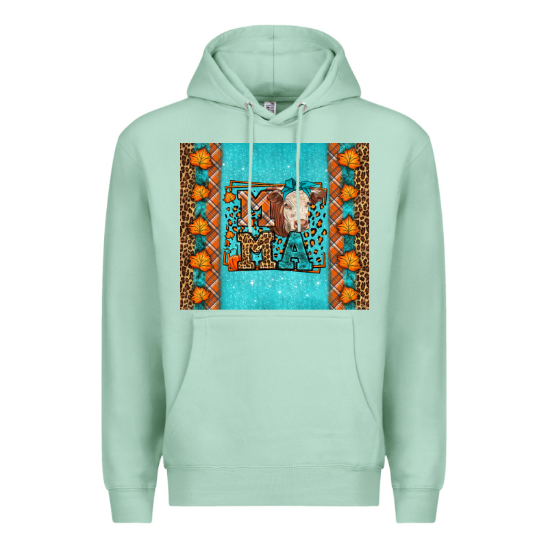 Western Fall Cow Mama Premium Hoodie by LillyAllenDesigns | Teevron