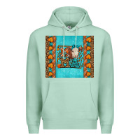 Seafoam Western Fall Cow Mama Premium Hoodie - LillyAllenDesigns