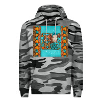 Slate Camo Western Fall Cow Mama Premium Hoodie - LillyAllenDesigns