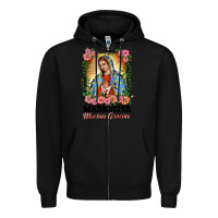 Black madrecita muchas gracias lady of Guadalupe Zipper Hoodie - BarkalooDesign
