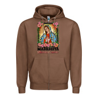 Chestnut madrecita muchas gracias lady of Guadalupe Zipper Hoodie - BarkalooDesign