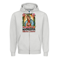 Dove Grey madrecita muchas gracias lady of Guadalupe Zipper Hoodie - BarkalooDesign