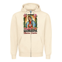 Sandshell madrecita muchas gracias lady of Guadalupe Zipper Hoodie - BarkalooDesign
