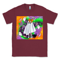Burgundy cute ghost halloween tumbler Classic Tee - BundleAndBundleShop