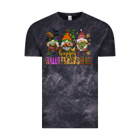 Cloud Black happy hallothanksmas gnomes Vintage Tee - AdoDesignShop