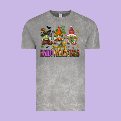 Happy Hallothanksmas Gnomes Vintage Tee Designed By Adodesignshop