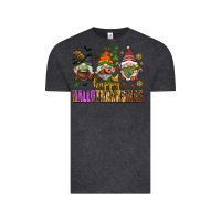 Vintage Black happy hallothanksmas gnomes Vintage Tee - AdoDesignShop