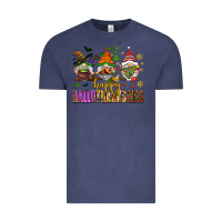 Vintage Denim happy hallothanksmas gnomes Vintage Tee - AdoDesignShop