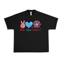 Black peace love america Urban Heavy Tee - HRA Design Shop
