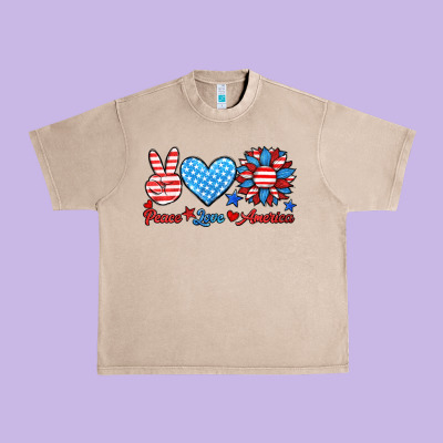Peace Love America Urban Heavy Tee Designed By Hra Design Shop