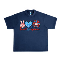 Navy peace love america Urban Heavy Tee - HRA Design Shop