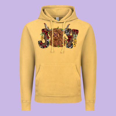 Joy Highland Cow Vintage Hoodie Designed By Ranaportraitstore