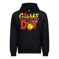 Black Game Day Softball Urban Hoodie - NancyCooperArtShop
