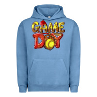 Pigment Pebble Blue Game Day Softball Urban Hoodie - NancyCooperArtShop