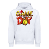 White Game Day Softball Urban Hoodie - NancyCooperArtShop
