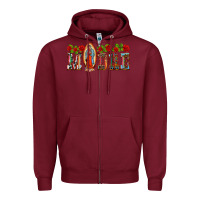 Burgundy madre lady of guadelupe Zipper Hoodie - BarkalooDesign