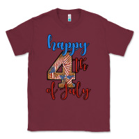 Burgundy happy 4th of july Classic Tee - BundleAndBundleShop