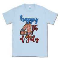 Dusty Blue happy 4th of july Classic Tee - BundleAndBundleShop