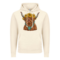 Vintage Artic highland cow with sunflower and gemstone Vintage Hoodie - RanaPortraitStore