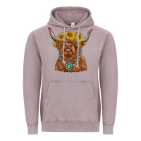 Vintage Zinc highland cow with sunflower and gemstone Vintage Hoodie - RanaPortraitStore
