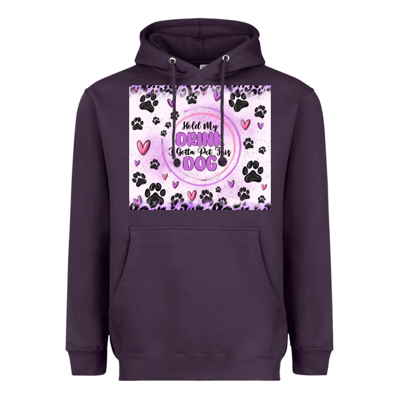 Hold My Drink I Gotta Pet This Dog Heavyweight Hoodie by MaliasSmallBusiness | Teevron