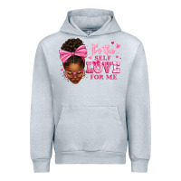 Heather Grey it's the self love for me afro woman Urban Hoodie - texasbilliewilder